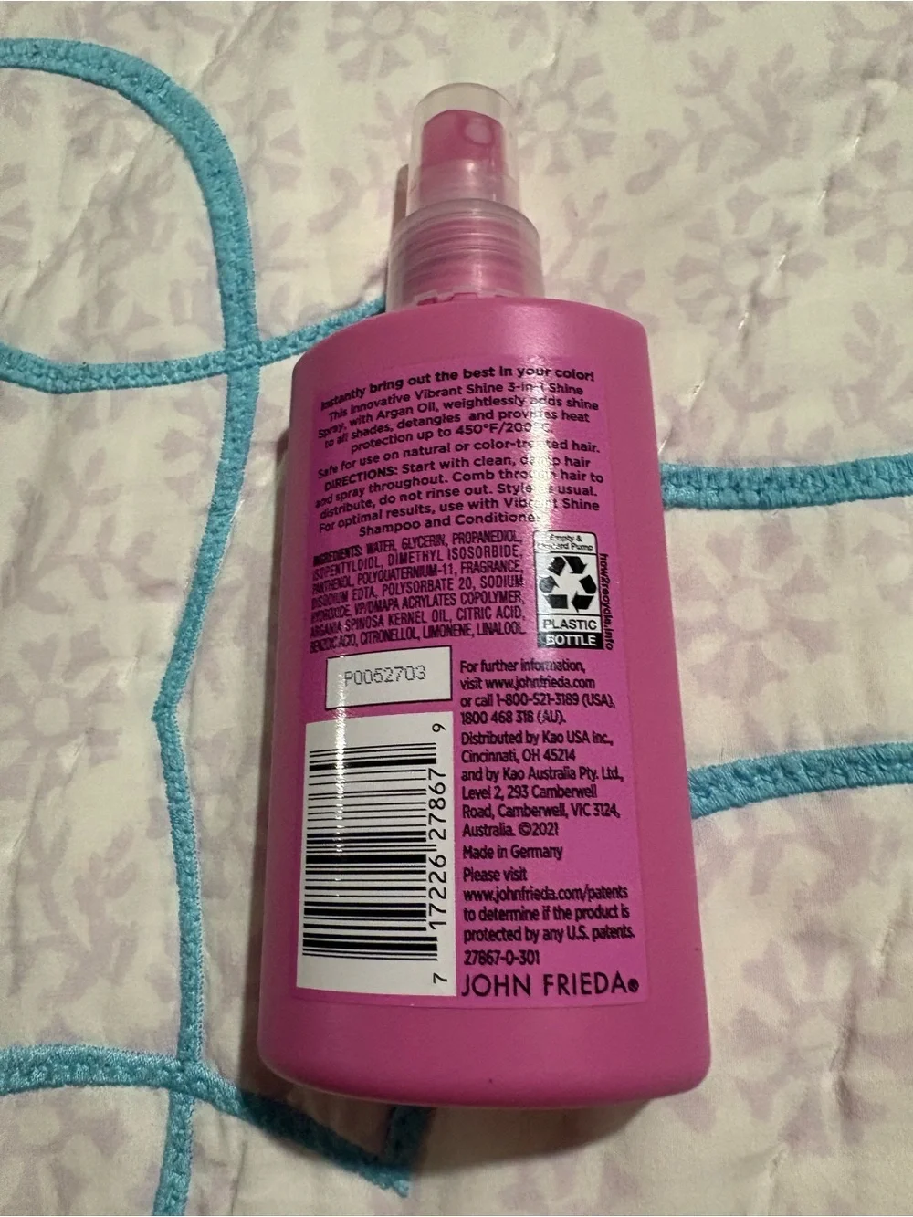 John Frieda Vibrant Shine 3-in-1 Shine Spray - Pink